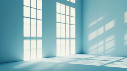 Minimalistic simple abstract background for product presentation. Shadow and light from windows on wall , ai