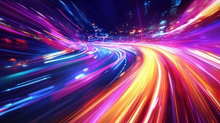Obraz premium Abstract City Lights Streaks - Speed and Motion Blur Background