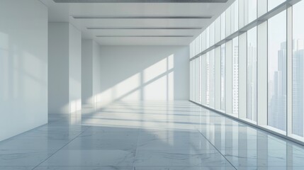 Fototapeta premium Modern Office Space with City View