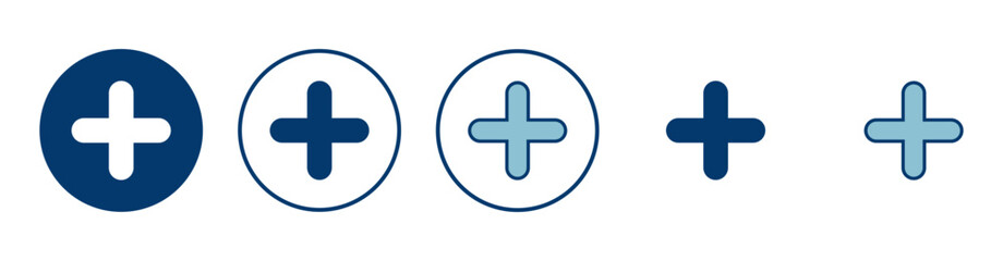 Obraz premium Plus Icon vector isolated on white background. Add plus icon. Addition sign. Medical Plus icon