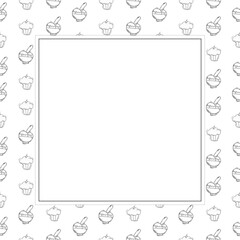 food and beverage frame in doodle style frame background