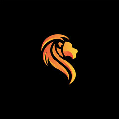 lion head vector illustration for icon,symbol or logo. lion template logo. animal logo. head lion