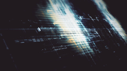 Futuristic screen display matrix, hi-tech digital data telemetry with encrypted numbers, display...