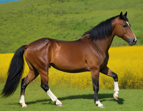 Hermoso y reluciente caballo