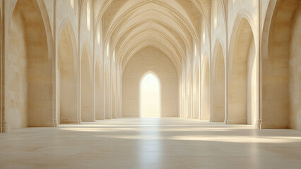 Fototapeta premium Enchanted Cathedral Interior: A Gothic Fantasy