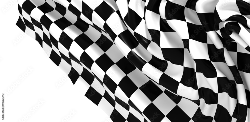 Poster the checkered flag waves signifying victory and the thrill of the finish line