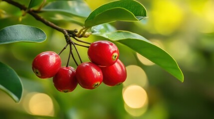 Obraz premium Red Berries on a Branch