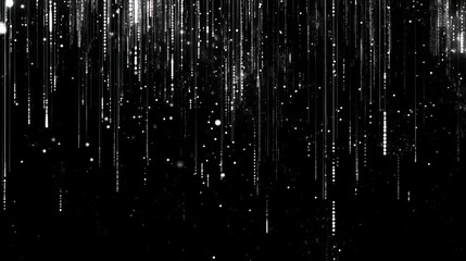 Abstract Digital Rain of White and Black