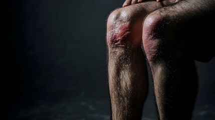 Closeup View of Skin Infection on Swollen Leg with Redness and Inflammation