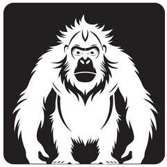 Orangutan standing at full height