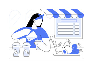 Juice bar owner isolated cartoon vector illustrations.