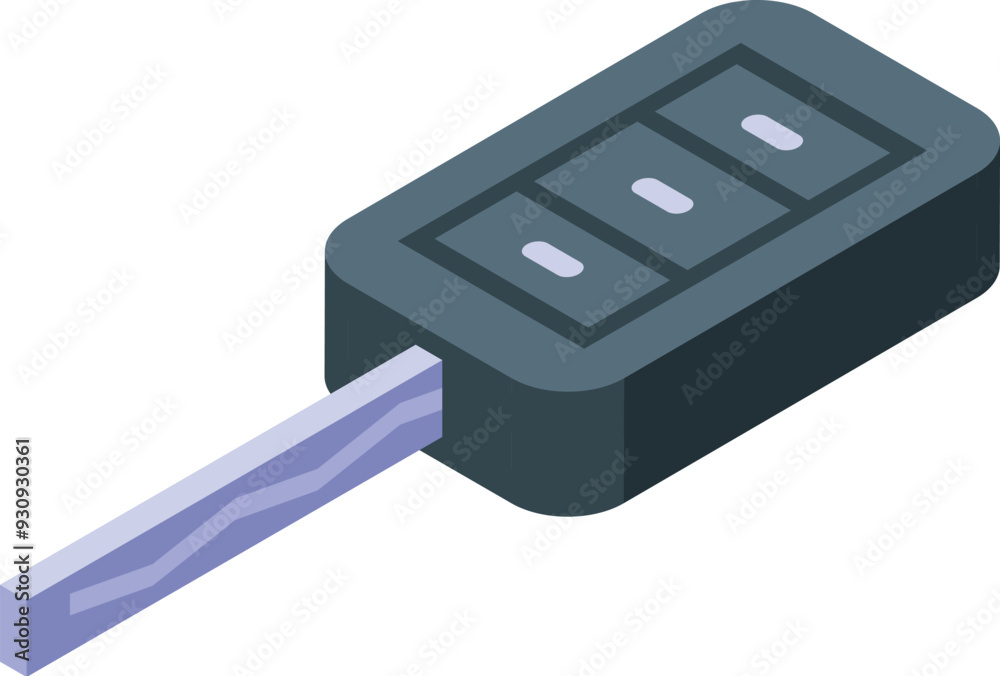Poster smart car key with buttons is unlocking a vehicle with keyless entry system
