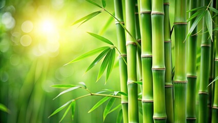 Fototapeta premium Close up of green bambou plant, Bamboo, green, plant, nature, leaves, tropical, Asian, forest, environment, growth, organic
