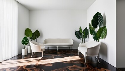 An aesthetic minimalist room with white walls that gives a calm and sophisticated impression. aesthetic room decor ideas. room decor inspiration.