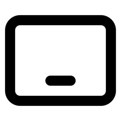 Horizontal Tablet Outline Icon: Landscape-Oriented Widescreen Device for Mobile Computing