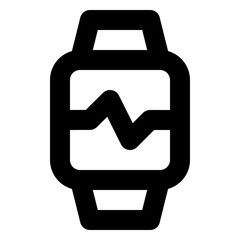 Smartwatch Fitness Tracker Outline Icon: Wearable Health Monitor and Activity Tracking Device