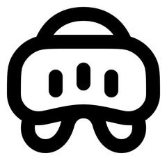 VR Headset Outline Icon: Virtual Reality Device for Immersive 3D Digital Experience