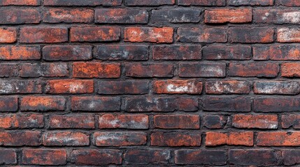 Obraz premium Red brick wall. Texture of old dark brown and red brick wall panoramic backgorund , ai