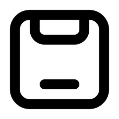 Weight Scale Outline Icon: Precision Measurement Device for Body Weight, Fitness, and Health Tracking