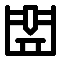 3D Printer Outline Icon: Modern Additive Manufacturing Device
