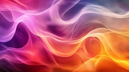 Obraz premium Abstract colorful flowing waves in vibrant shades of pink, orange, yellow, and blue.