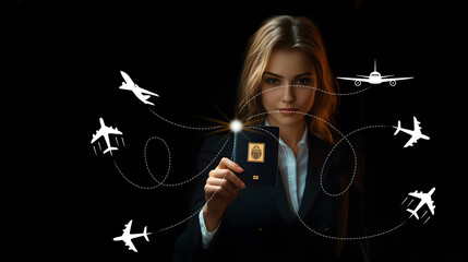 Obraz premium Businessman in travel and business illustration, Travel illustration, Business topics