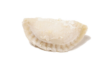 Frozen stuffed Cireng, a traditional Indonesian snack ready to fry, filled with seasoned beef fat or koyor, photographed against a white background.