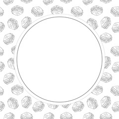 food and beverage frame in doodle style frame background