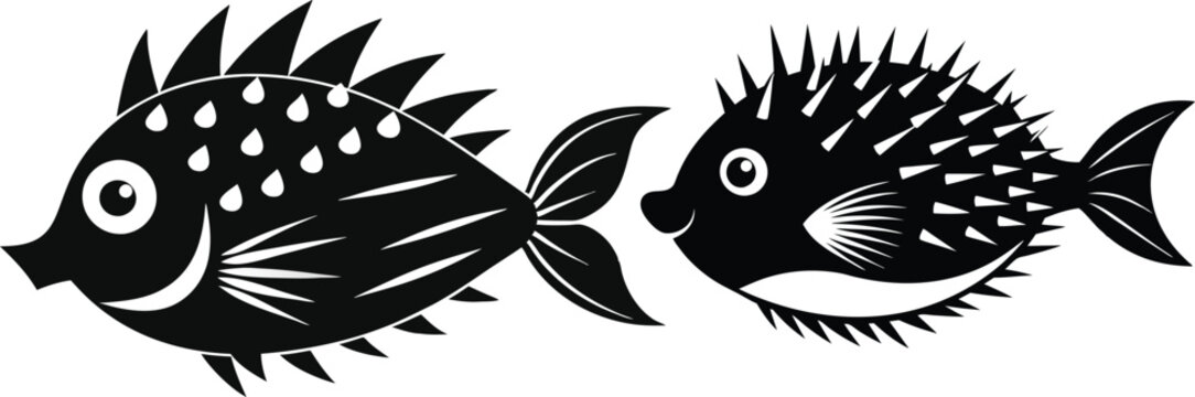 recommend clip art: porcupine fish vector silhouette 