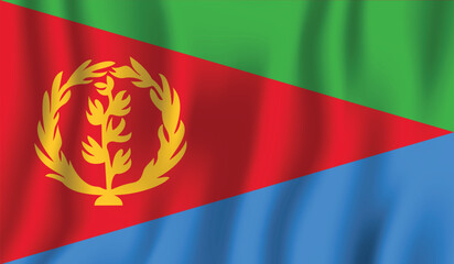 Realistic Eritrea  national flag perfect color, scale, and proportion.