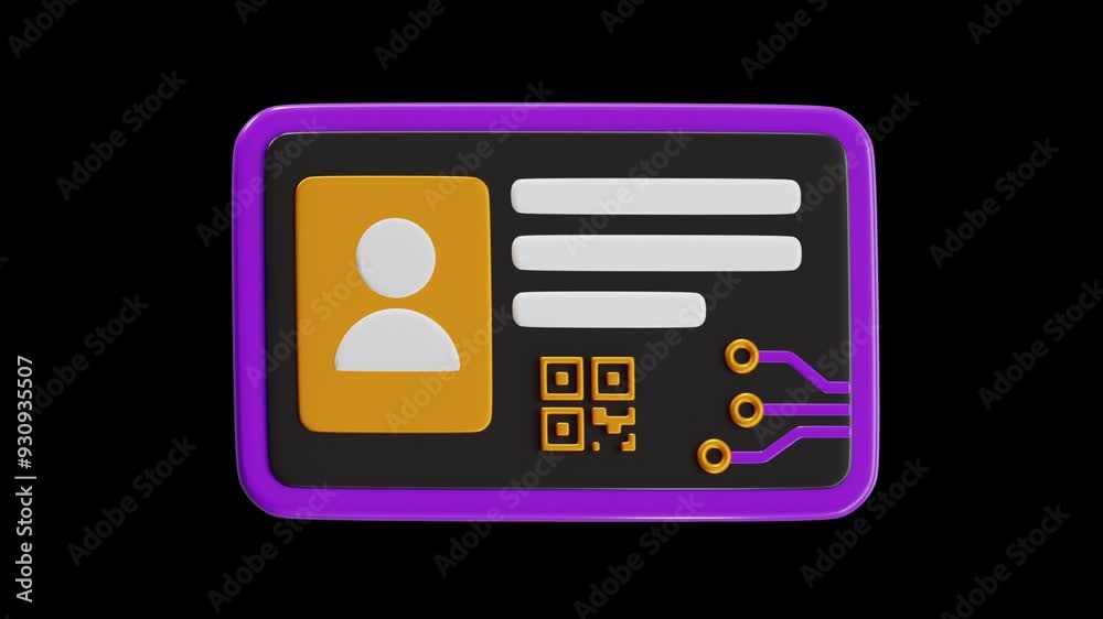 Poster 3d animation of implementing decentralized identity solutions | alpha channel
