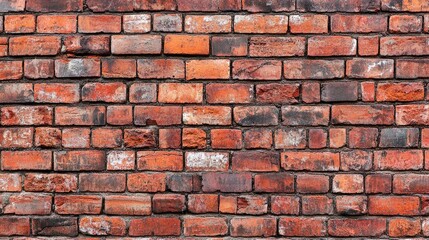 Obraz premium Red brick wall. Texture of old dark brown and red brick wall panoramic backgorund , ai