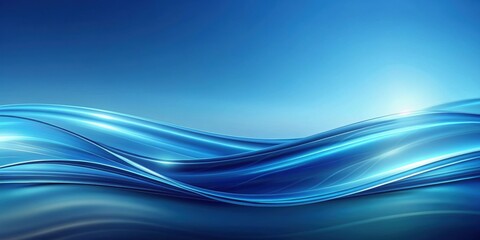 Fototapeta premium Abstract blue background with smooth waves, blue, abstract, background, waves, water, texture, design, pattern, smooth, flowing