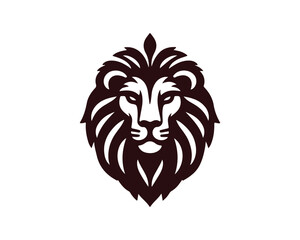 Lion Logo Design Vector Template. Lion Head Logo Icon Vector illustration. Black and white Lion head vector illustration.
