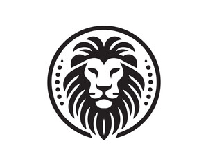 Lion Logo Design Vector Template. Lion Head Logo Icon Vector illustration. Black and white Lion head vector illustration