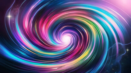 Abstract colorful light speed spiral effect background.