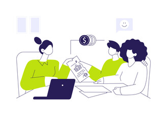 Acquiring mortgage abstract concept vector illustration.