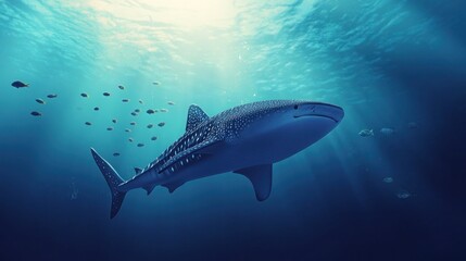 Fototapeta premium Whale Shark Swimming Underwater