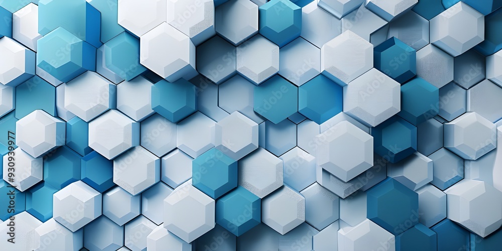 Aufkleber abstract 3d rendering of hexagons. futuristic background with hexagons. - generated ai