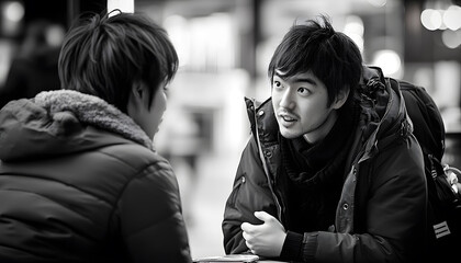 Fototapeta premium Mid-conversation Take photos of everyone
