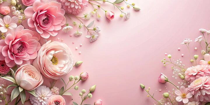Pink floral background with soft pastel colors and delicate flowers blooming, floral, background, pink, pastel, delicate, flowers