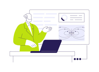 Participate in physics conference abstract concept vector illustration.