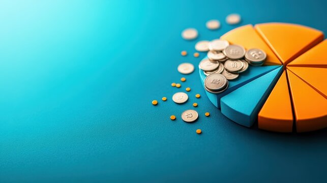 Diversified Investment Wheel with Asset Types Segments and Copy Space for Text