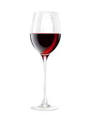 Glass of red wine isolated on transparent background 