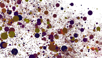 Multicolor confetti abstract background with a lot of falling pieces, isolated on a white background. Festive decorative tinsel element for design