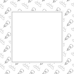 food and beverage frame in doodle style frame background