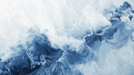 Fototapeta premium A dynamic swirl of blue and white hues, capturing fluid motion and abstract beauty in a stunning modern design.
