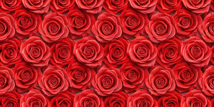 Fototapeta Red rose pattern seamless cute, red, rose, pattern, seamless, cute, floral, flower, Valentine's Day, romantic, background