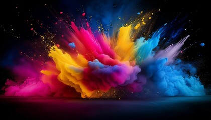 Colorful Background Explosion of Powder