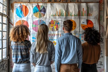 Obraz premium Confident Business Team Analyzing Market Data to Plan Sales Growth Strategies